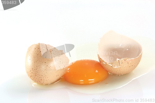 Image of raw egg broken