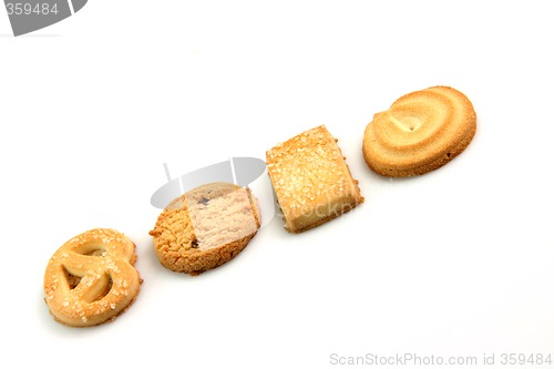 Image of biscuits in row