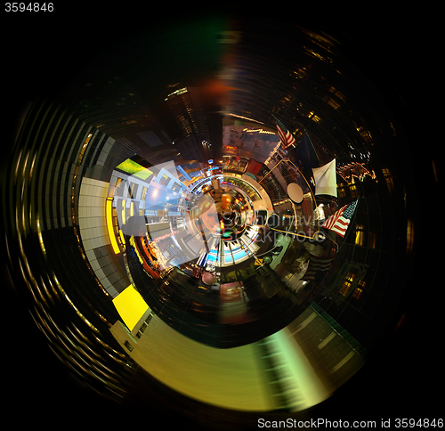 Image of radial city life modification at night