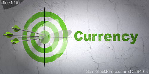 Image of Banking concept: target and Currency on wall background