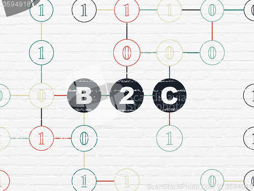 Image of Finance concept: B2c on wall background