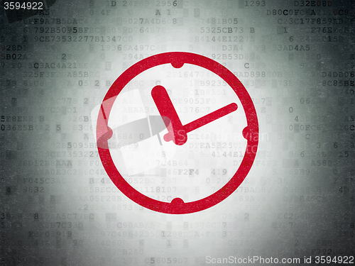 Image of Time concept: Clock on Digital Paper background