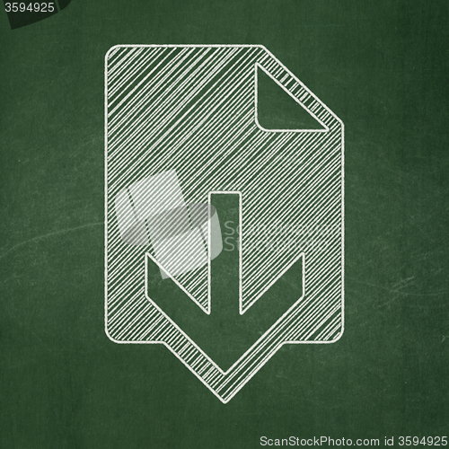 Image of Web development concept: Download on chalkboard background