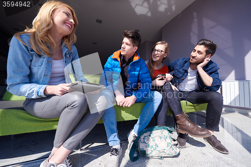Image of students group standing together as team