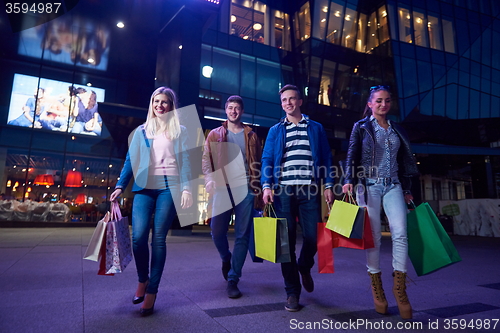 Image of Group Of Friends Enjoying Shopping