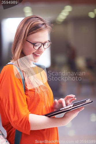 Image of student girl with tablet computer