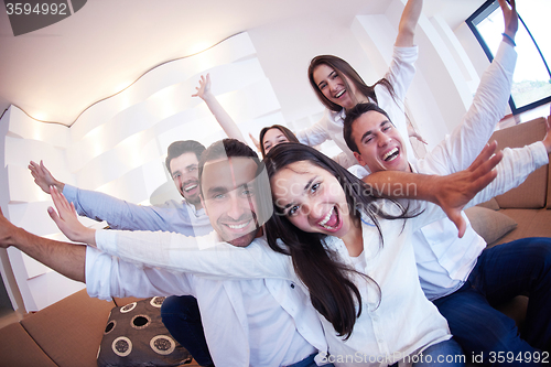 Image of group of friends taking selfie