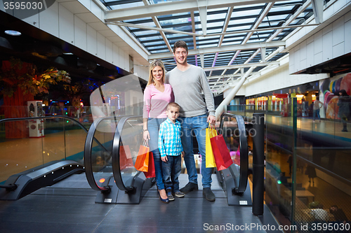Image of family in shopping mall