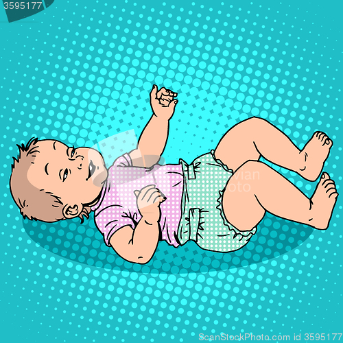 Image of Joyful kid in the diaper