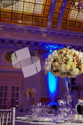 Image of flowers on table in wedding day