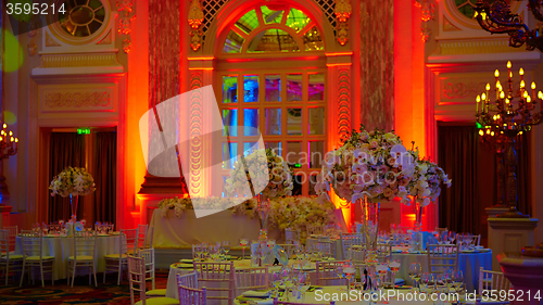 Image of flowers on table in wedding day