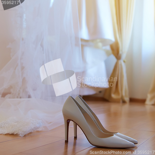 Image of The composition of wedding accessories bride