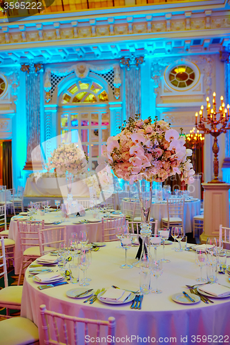 Image of flowers on table in wedding day