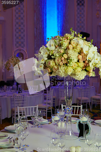 Image of flowers on table in wedding day