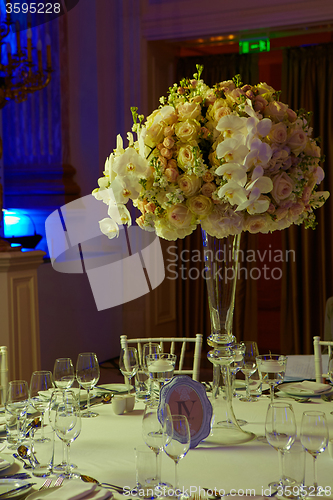Image of flowers on table in wedding day