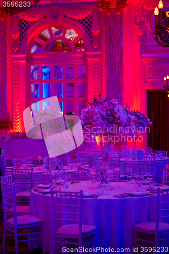 Image of flowers on table in wedding day