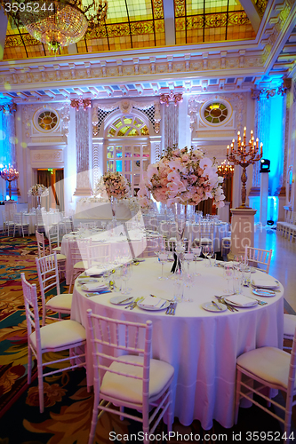 Image of flowers on table in wedding day