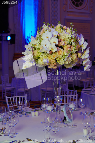 Image of flowers on table in wedding day