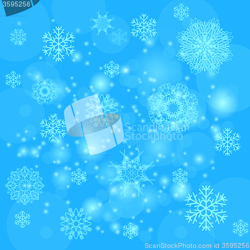 Image of Blue Snowflakes Background