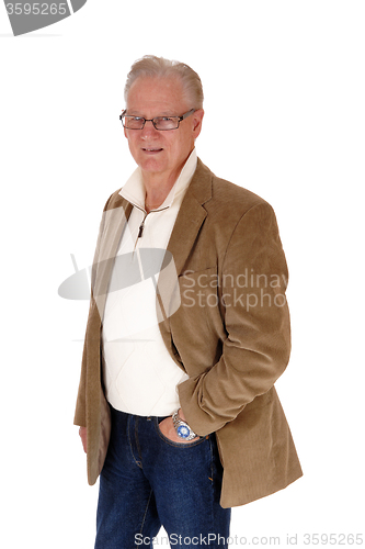 Image of Handsome mature man standing.