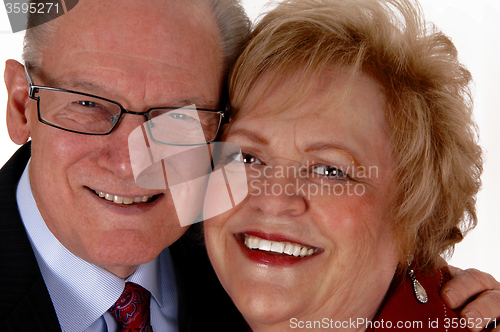 Image of Faces of middle age couple.