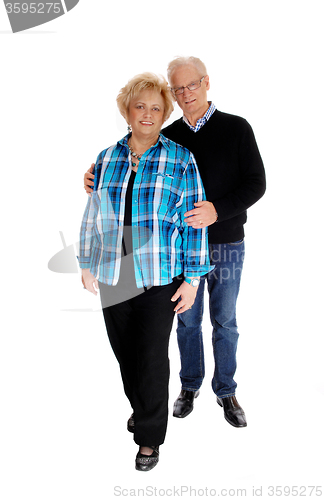 Image of Middle age couple standing.