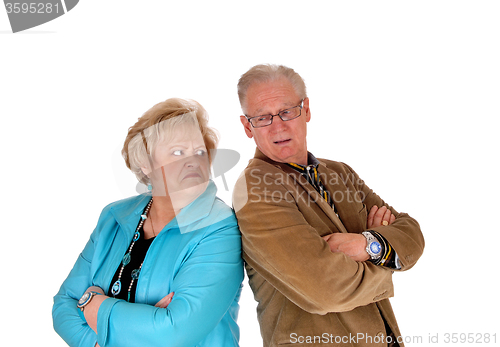 Image of Mature couple mad at each other.