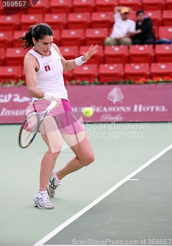 Image of Nathalie Dechy playing at Qatar Open 2008