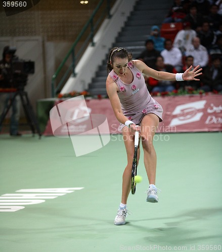 Image of Galina Voskoboeva playing Sharapova in Doha