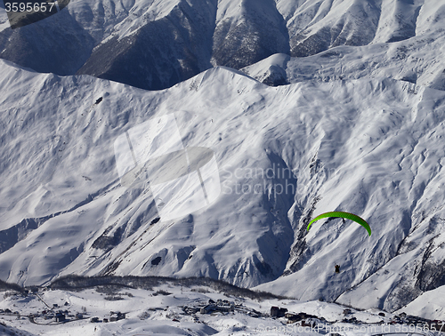 Image of Speed riding in snowy winter mountains