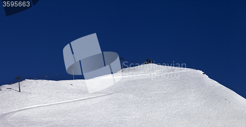 Image of Panoramic view on ski slope and ropeway