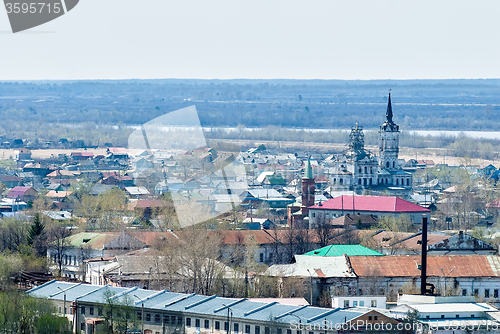Image of City view with old church in Tobolsk. Russia