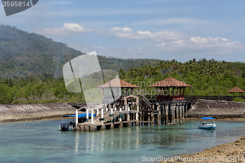 Image of Indonesian landscape with mangrove and view point walkway