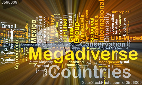 Image of Megadiverse countries background concept glowing