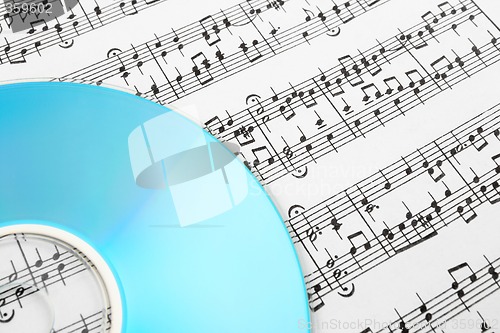 Image of Blue CD and music notes
