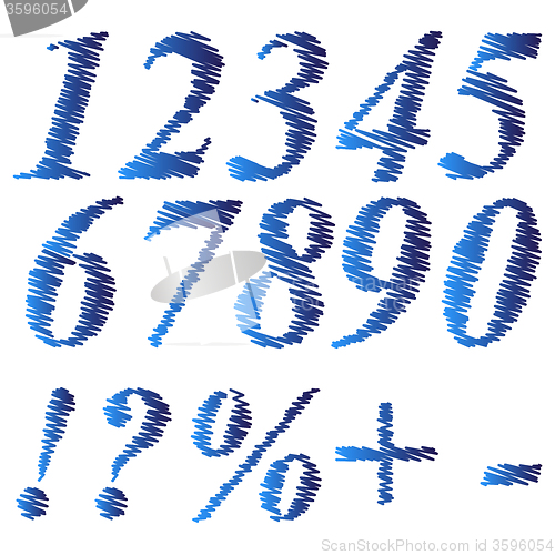 Image of Grunge Blue Numbers