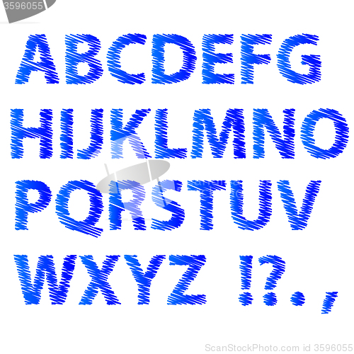 Image of Blue Sketch Alphabet