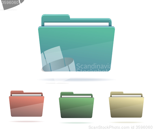 Image of Set of Folders with papers. 