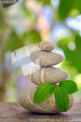 Image of Stack of round smooth stones 
