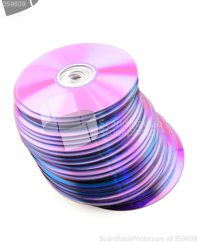 Image of Falling heap of purple CDs