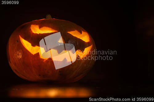 Image of Halloween pumpkin on black