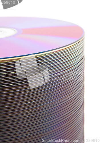 Image of Purple CDs on spindle
