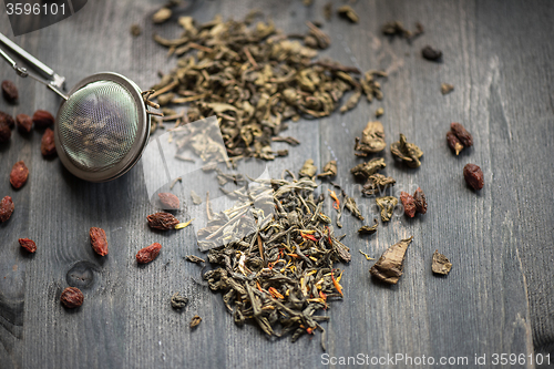 Image of berries tea composition