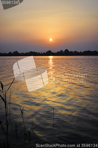 Image of Sunset over the lake