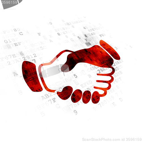 Image of Finance concept: Handshake on Digital background