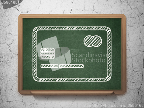 Image of Business concept: Credit Card on chalkboard background