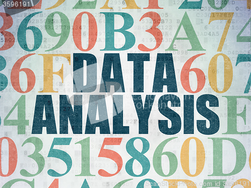 Image of Information concept: Data Analysis on Digital Paper background