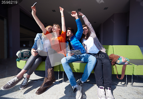 Image of students group taking selfie