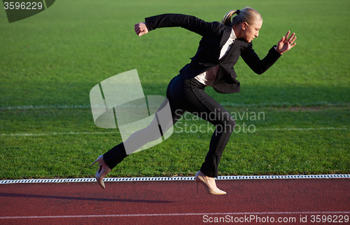 Image of business man ready to sprint