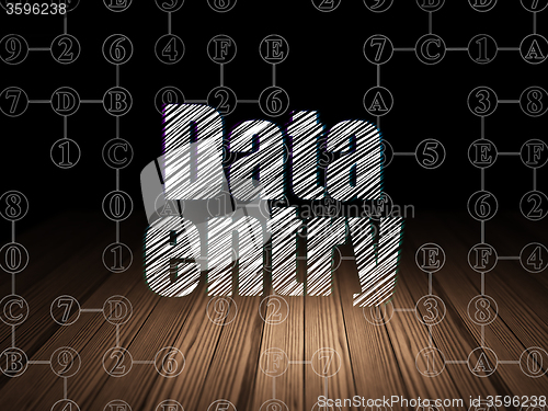 Image of Data concept: Data Entry in grunge dark room